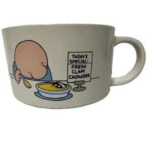 Vintage Ziggy Fresh Clam Chowder Soup Mug Tom Wilson Kiln Craft England 1980